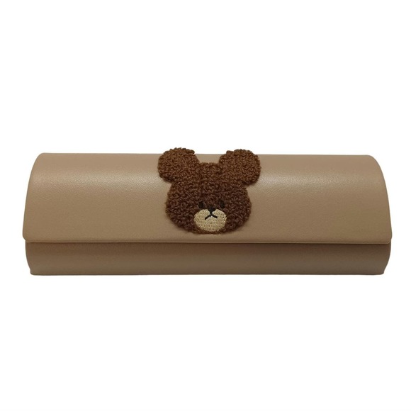 Embroidered bear eyeglasses case - Picture 1 of 4